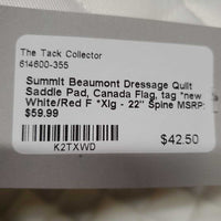 Dressage Quilt Saddle Pad, Canada Flag, tag *new
