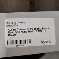 Pr Paddock Boots, Zips, Box *new
