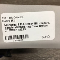 2 Full Cheek Bit Keepers, double stitched, tag *new
