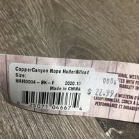 Thick Stiff Nylon Rope Halter, Attached Lead Rope, tag *new
