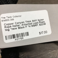 Thick Stiff Nylon Rope Halter, Attached Lead Rope, tag *new
