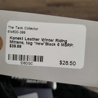 Leather Winter Riding Mittens, tag *new
