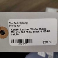 Leather Winter Riding Mittens, tag *new
