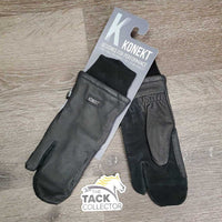 Leather Winter Riding Mittens, tag *new
