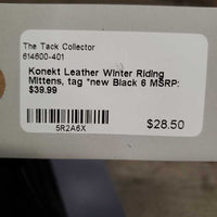 Leather Winter Riding Mittens, tag *new
