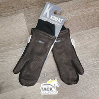 Leather Winter Riding Mittens, tag *new
