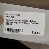 Leather Winter Riding Mittens, tag *new
