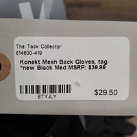 Mesh Back Gloves, tag *new
