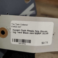 Cloth Pimple Grip Gloves, tag *new
