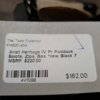 Pr Paddock Boots, Zips, Box *new
