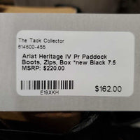 Pr Paddock Boots, Zips, Box *new
