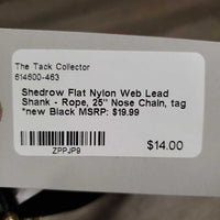 Flat Nylon Web Lead Shank - Rope, 25" Nose Chain, tag *new
