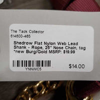 Flat Nylon Web Lead Shank - Rope, 25" Nose Chain, tag *new
