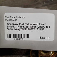 Flat Nylon Web Lead Shank - Rope, 25" Nose Chain, tag *new
