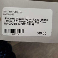 Round Nylon Lead Shank - Rope, 25" Nose Chain, tag *new
