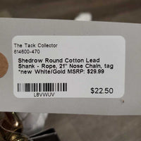 Round Cotton Lead Shank - Rope, 21" Nose Chain, tag *new
