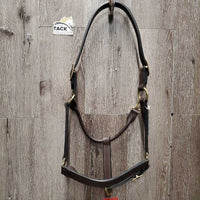 Triple Stitched Leather Halter, adj, snap, tag *new
