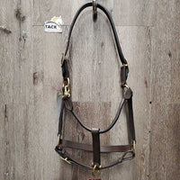 Triple Stitched Leather Halter, adj, snap, tag *new
