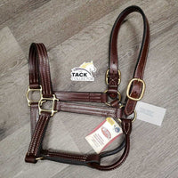 Triple Stitch Thick Leather Halter, tag *new
