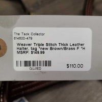 Triple Stitch Thick Leather Halter, tag *new
