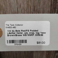 Rsd/FS Padded Leather Halter, adj, snap, tag *new
