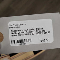 Nylon Web - Fleece Girth, 2x els, Center D Ring, tag *new
