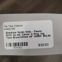Nylon Web - Fleece Girth, 2x els, Center D Ring, tag *new
