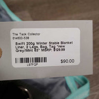 200g Winter Stable Blanket Liner, 2 Legs, Bag, Tag *new
