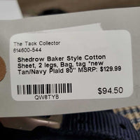 Baker Style Cotton Sheet, 2 legs, Bag, tag *new

