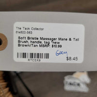 Soft Bristle Massager Mane & Tail Brush, handle, tag *new
