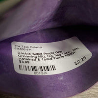 Double Sided Pimple Grip Grooming Mitt, tag, bag *new, film, v.stained & faded
