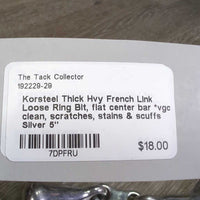 Thick Hvy French Link Loose Ring Bit, flat center bar *vgc, clean, scratches, stains & scuffs
