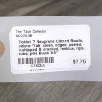 Neoprene Closed Boots, velcro *fair, clean, edges: peeled, v.chipped & cracked, residue, rips, rubs, pills
