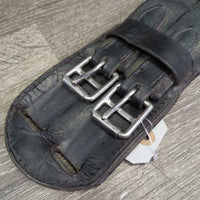 Wide Soft Leather Short - Dressage Girth *gc, clean, rippled/creased underside, residue, stains, edges: v.dented, curled & folded
