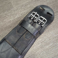 Wide Soft Leather Short - Dressage Girth *gc, clean, rippled/creased underside, residue, stains, edges: v.dented, curled & folded
