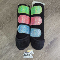 Closed Front & Hind Neoprene Sport Boots, velcro *gc, hairy, rubs, clean, residue, frayed edges, rip

