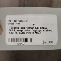 LS Show Shirt, snap collar *vgc/gc, stained scuffs, older
