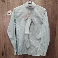 LS Show Shirt, 2x Button Collars *vgc/gc, clean, older, mnr stained edges
