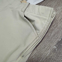 Side Zip Hvy Breeches *vgc, puckers, unstitched pleats, rubs, pills, snags, older

