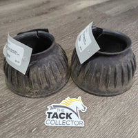 Pr Rubber Ribbed Bell Boots *gc/fair, v.dirty/filthy, hair
