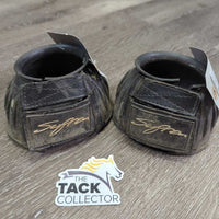 Pr Rubber Ribbed Bell Boots *gc/fair, v.dirty/filthy, hair
