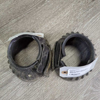 Pr Rubber Ribbed Bell Boots *gc/fair, v.dirty/filthy, hair
