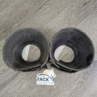 Pr Rubber Ribbed Bell Boots *gc/fair, v.dirty/filthy, hair
