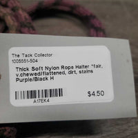 Thick Soft Nylon Rope Halter *fair, v.chewed/flattened, dirt, stains
