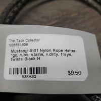 Stiff Nylon Rope Halter *gc, rubs, stains, v.dirty, frays, twists
