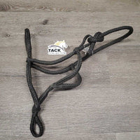Narrow Round Hollow Nylon Rope Halter *gc, dirty, broken strings, frays & hair
