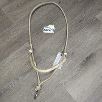 Stiff Lariat Sliding Headsetter - Tie Down Noseband, Rawhide wrapped *vgc, mnr rubs, dirt & stains
