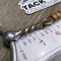 "FWS" Loose Ring Twisted Wire Dog Bone Roller Western Snaffle Bit *gc, dirt, rust
