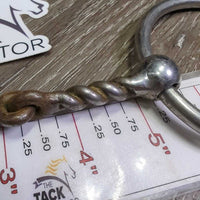 "FWS" Loose Ring Twisted Wire Dog Bone Roller Western Snaffle Bit *gc, dirt, rust
