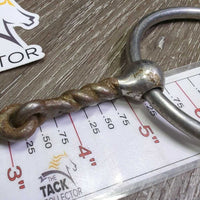 "FWS" Loose Ring Twisted Wire Dog Bone Roller Western Snaffle Bit *gc, dirt, rust
